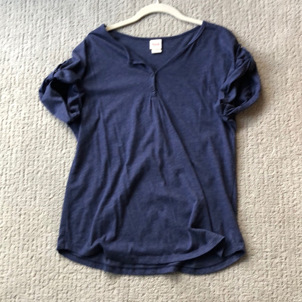 Mossimo Supply Co Navy Shortsleeved Henley T-Shirt - Sz S